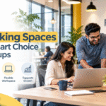 FlexiDesk coworking space for startups in Dehradun featuring a modern office, collaborative workspace, and professional team.